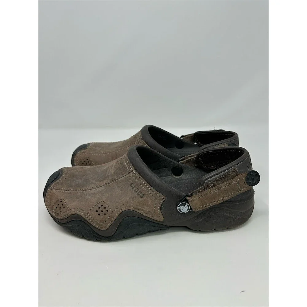 Crocs Swiftwater Clog Men's Brown Slip-On Sandals Adjustable Heel Strap Size 9